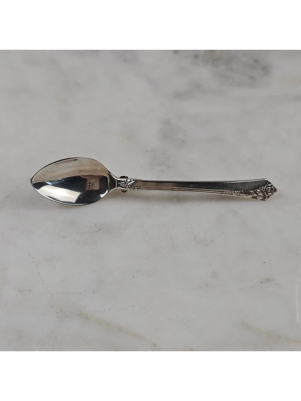 Oneida Damask Rose Sterling Silver Spoon Brooch Pin Vintage 2.5